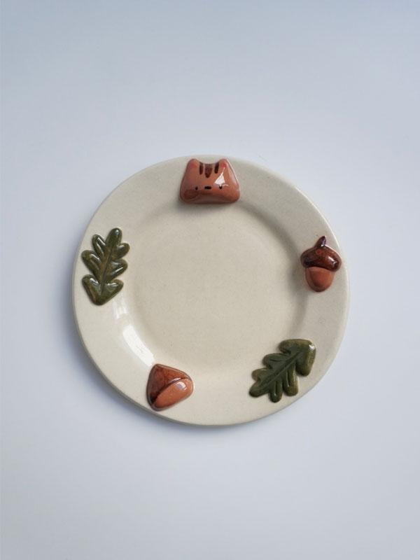 다람이의 가을 원형접시 가득