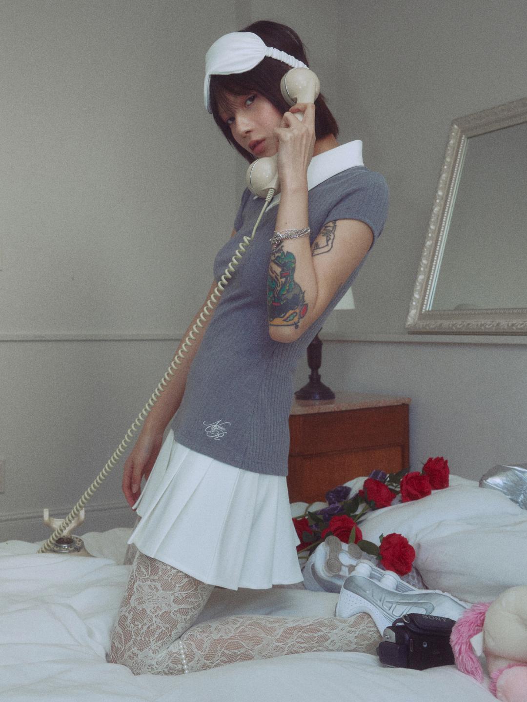 LAYERED SHIRT DRESS_MELANGE GREY