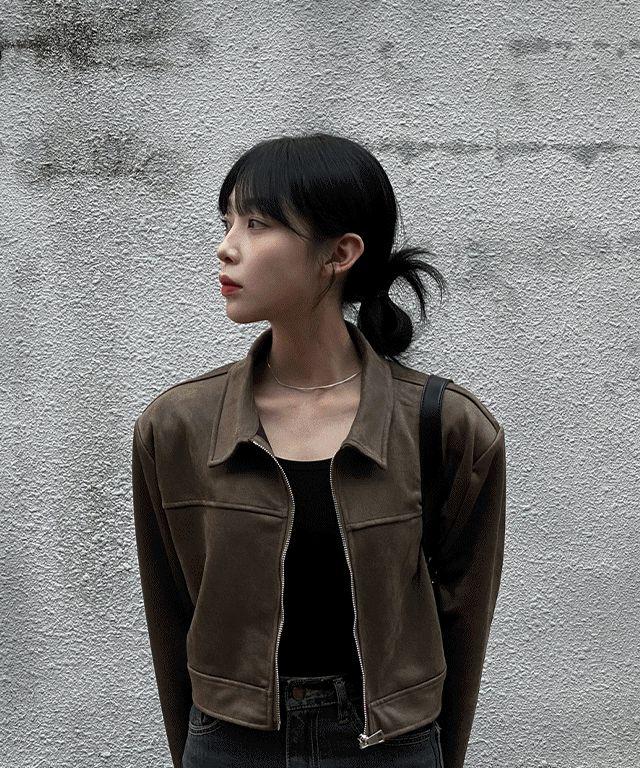 [MD추천/주문폭주] 레보 크롭 스웨이드 자켓(4color)