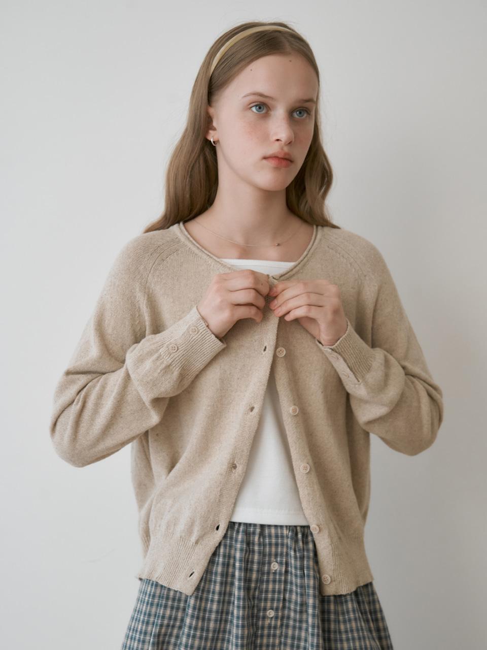 Mitt linen cardigan (beige)
