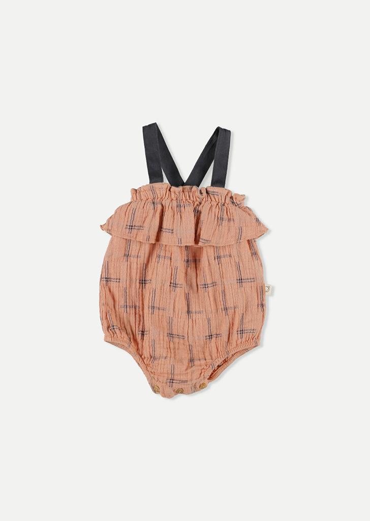 MLC :: Organic Plaid Muslin Baby Romper - Pink
