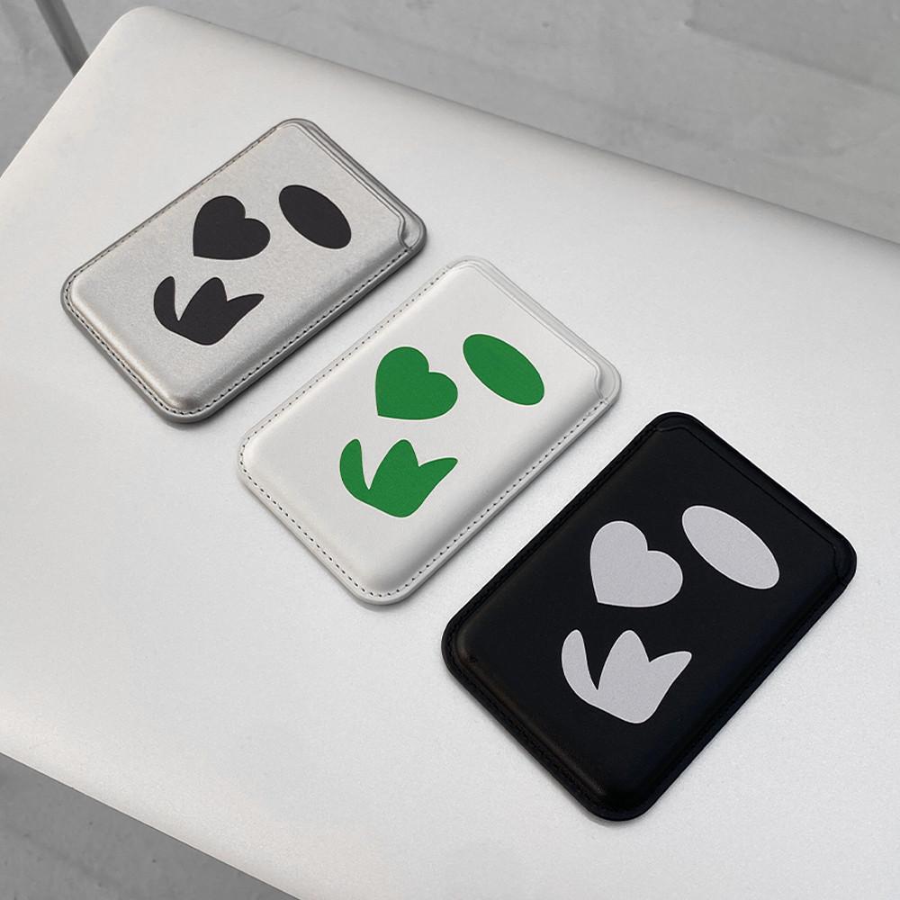 속담 / flower, oval, grass 꽃, 타원, 풀 일러스트 맥세이프 가죽 카드지갑