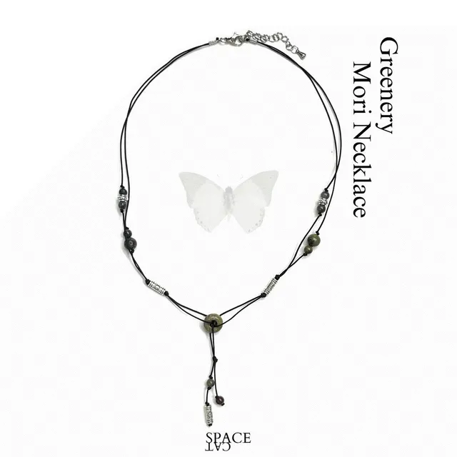 [자체제작] Greenery Mori Necklace 모리걸원석매듭목걸이