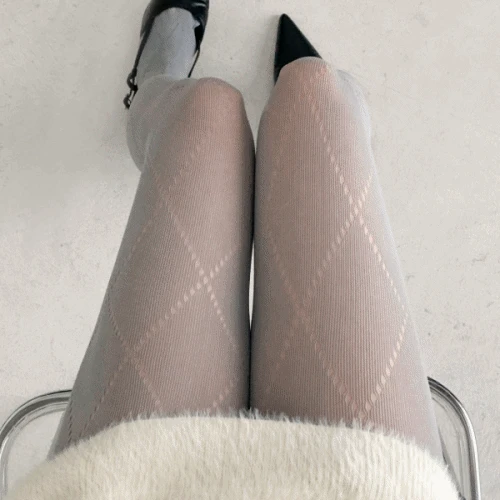 도트 다이아 패턴 컬러 포인트 팬티 스타킹 6color