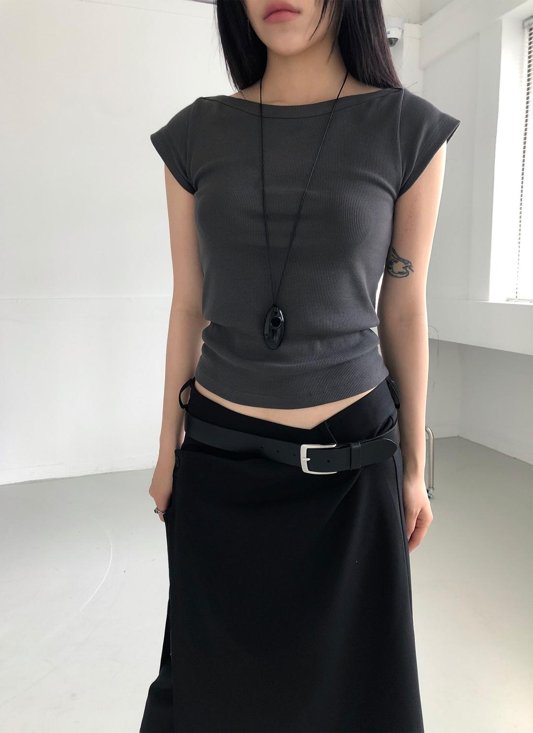 입고지연 / Hug boat neck tee (4C)