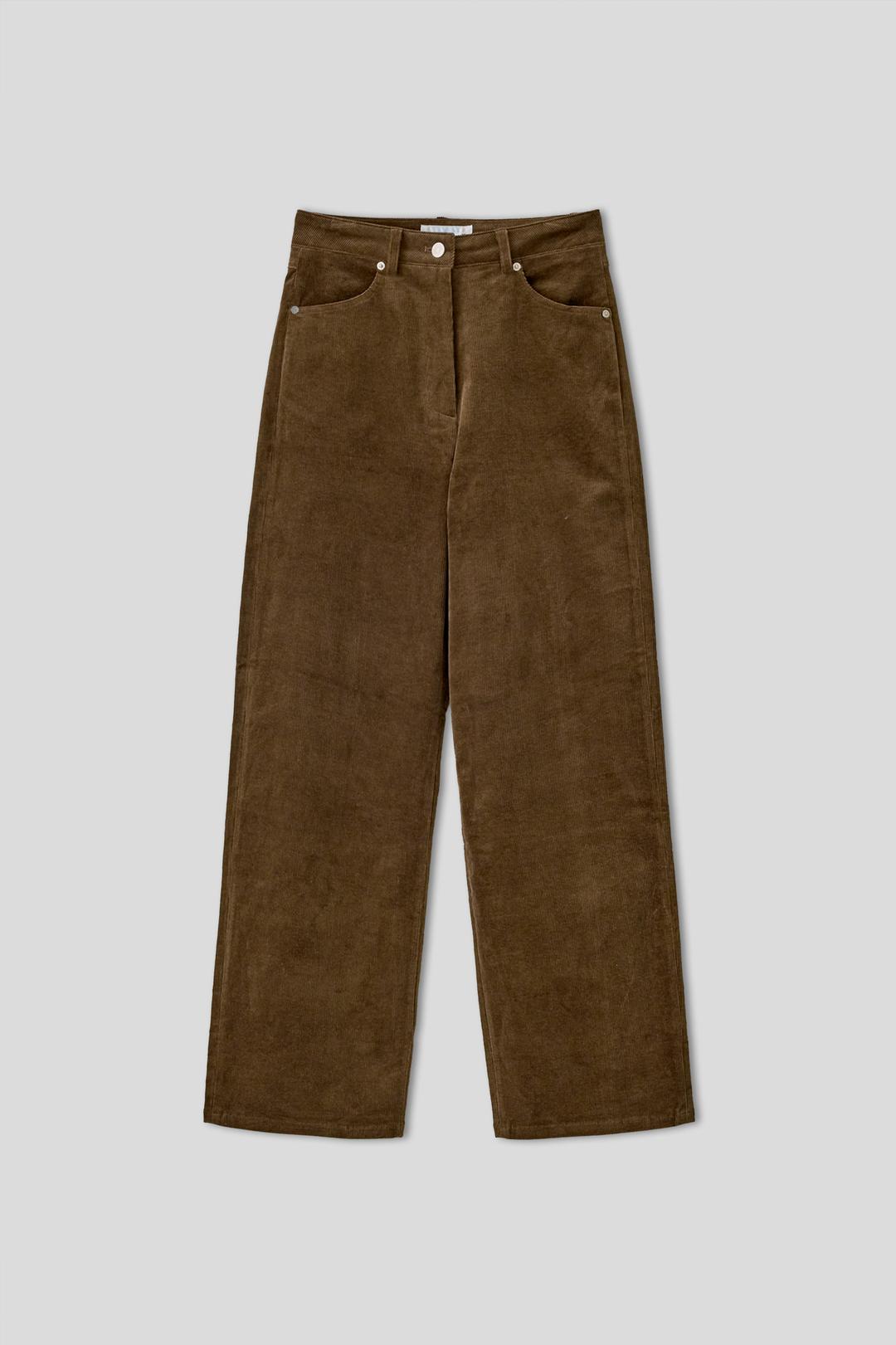 T/T Corduroy straight wide pants (brown)