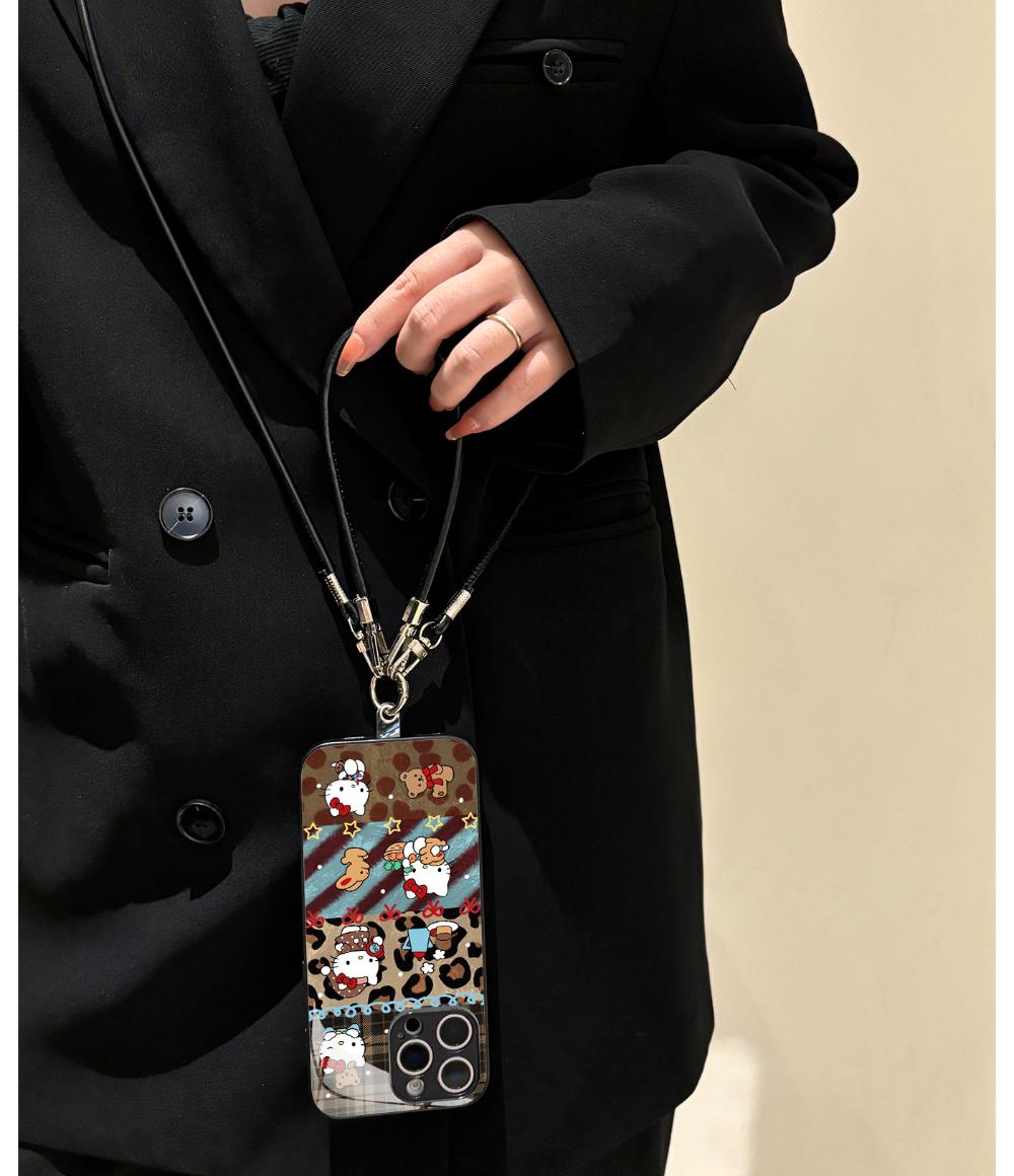 키티 레오파드 스트랩 아이폰 17케이스