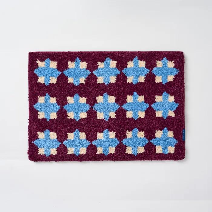 [29CM 단독] 블루와인 다이아 스퀘어도트 발매트 2SIZES