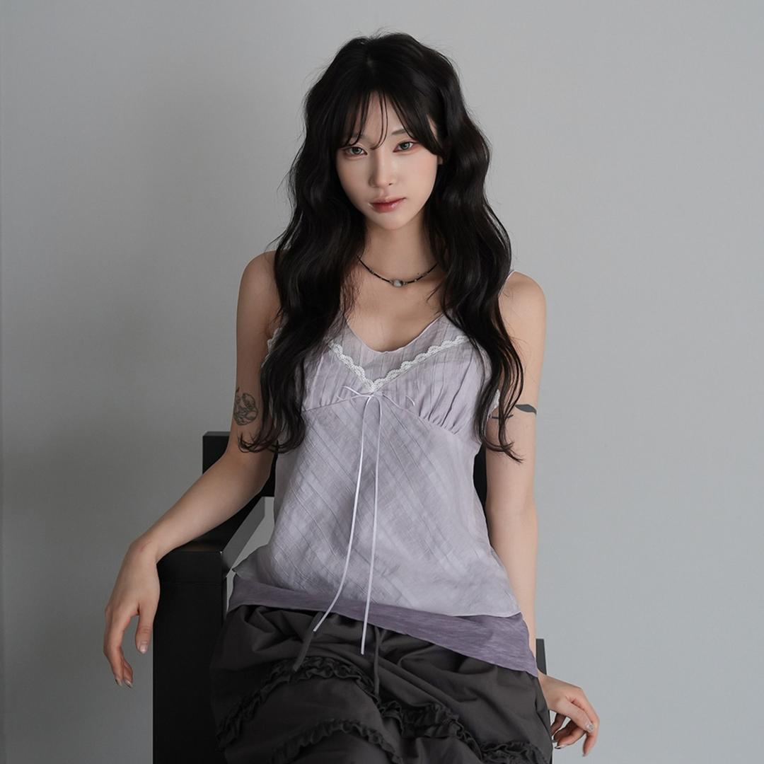 킨테 리본 레이스 블라우스