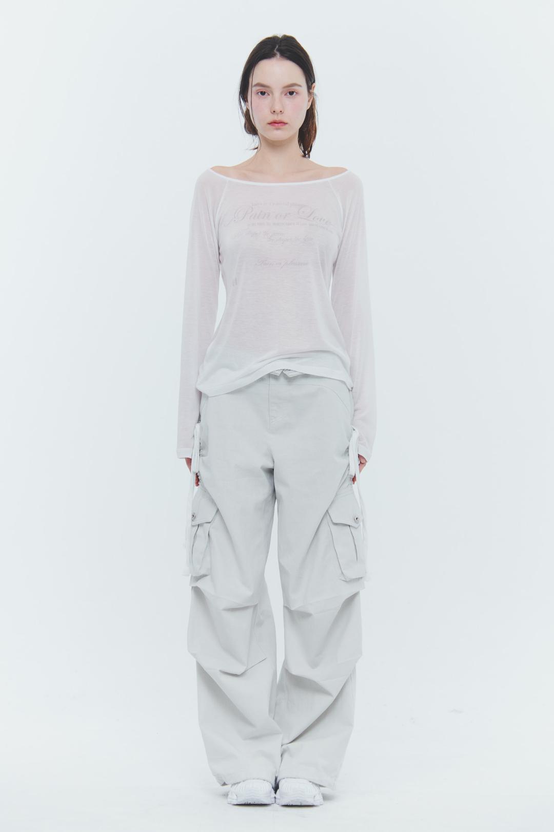 [3/14~] SARA CARGO PANTS light grey