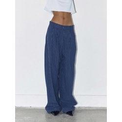 STRIPE OVERSIZED TUCK PANTS, BLUE