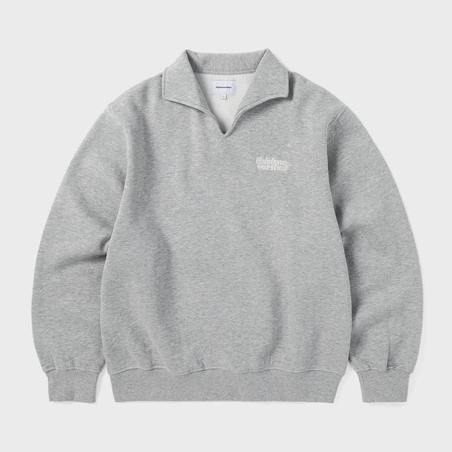 Open Collar Sweatshirt Heather Grey