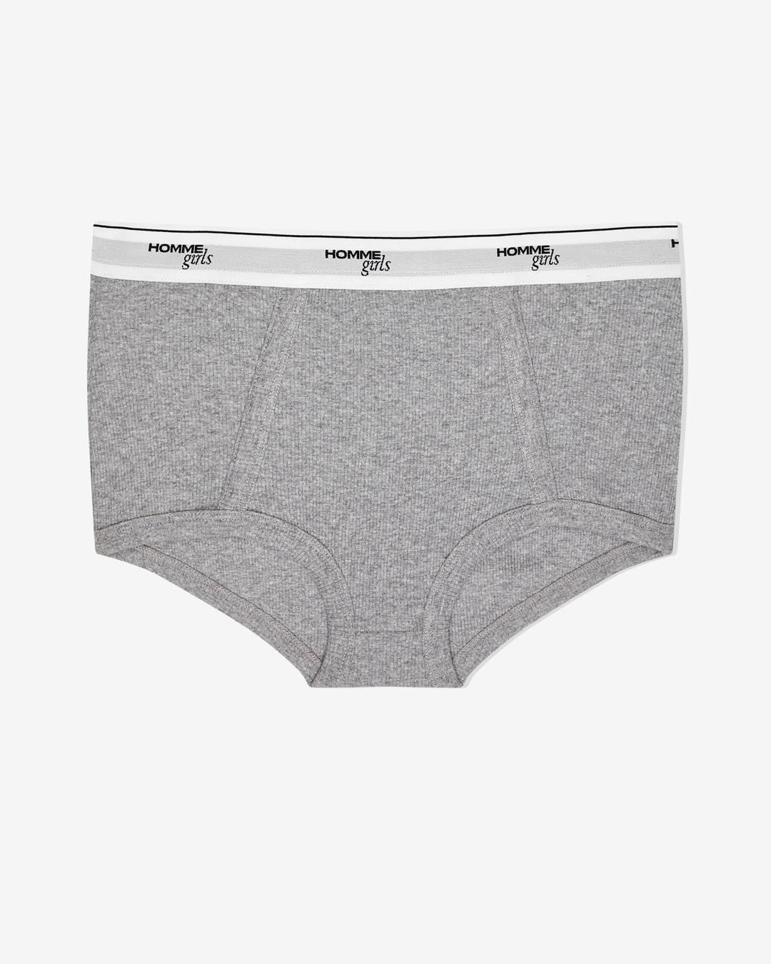 Ribbed Jersey Boy Brief in Heather Grey - S / Heather Grey
