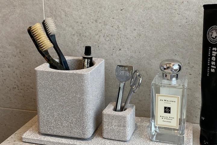 호텔식 프리미엄 규조토 세라믹 원형 칫솔꽂이 3P/4P세트