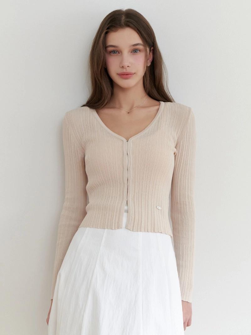 RE_L - Drawing v cardigan (beige)