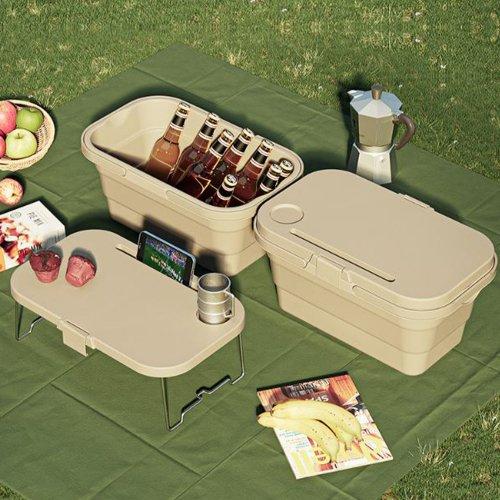 캠핑 폴딩 박스  테이블 수납 피크닉 바구니