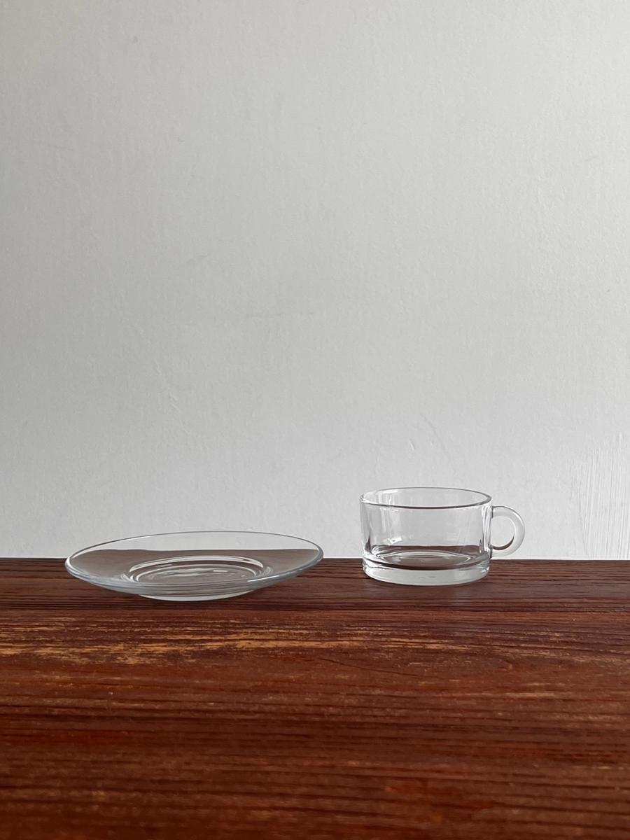 플랫글래스 미니머그+소서 세트