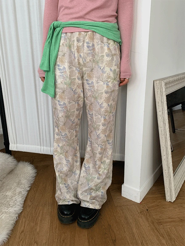 vintage flower pants (beige)