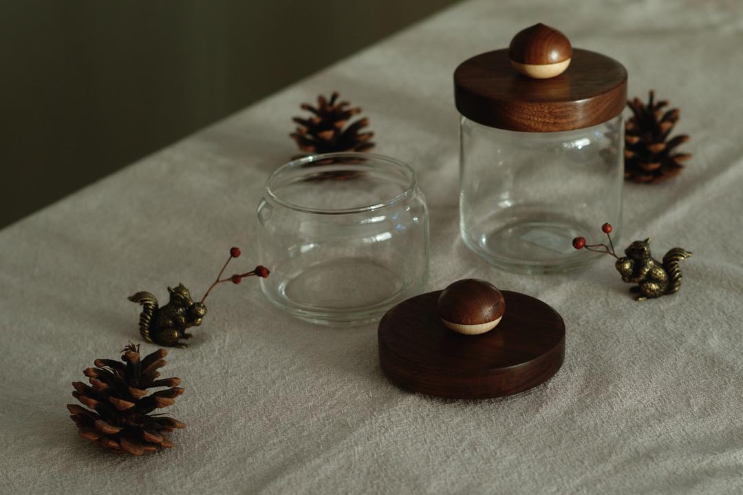 chestnut glass jar