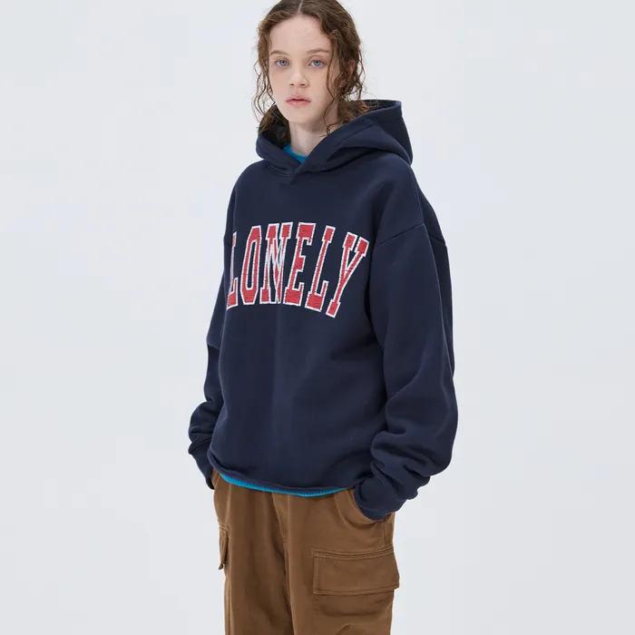 LONELY/LOVELY FLUFF CUT OFF HOODIE NAVY