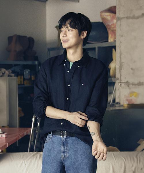 [Asian regular fit] 프리미엄 린넨 셔츠 (T12F1WSH150MT2DW5)