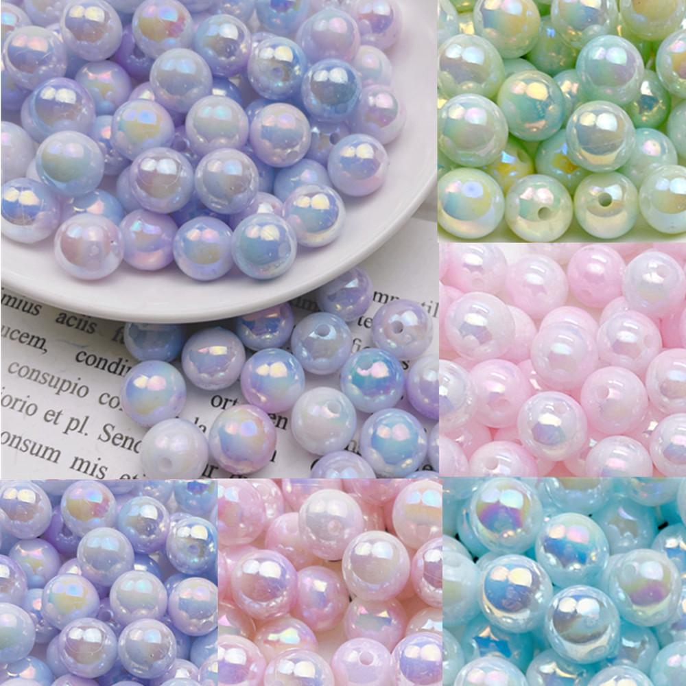 (15pcs)투톤 오로라 진주비즈 악세사리재료