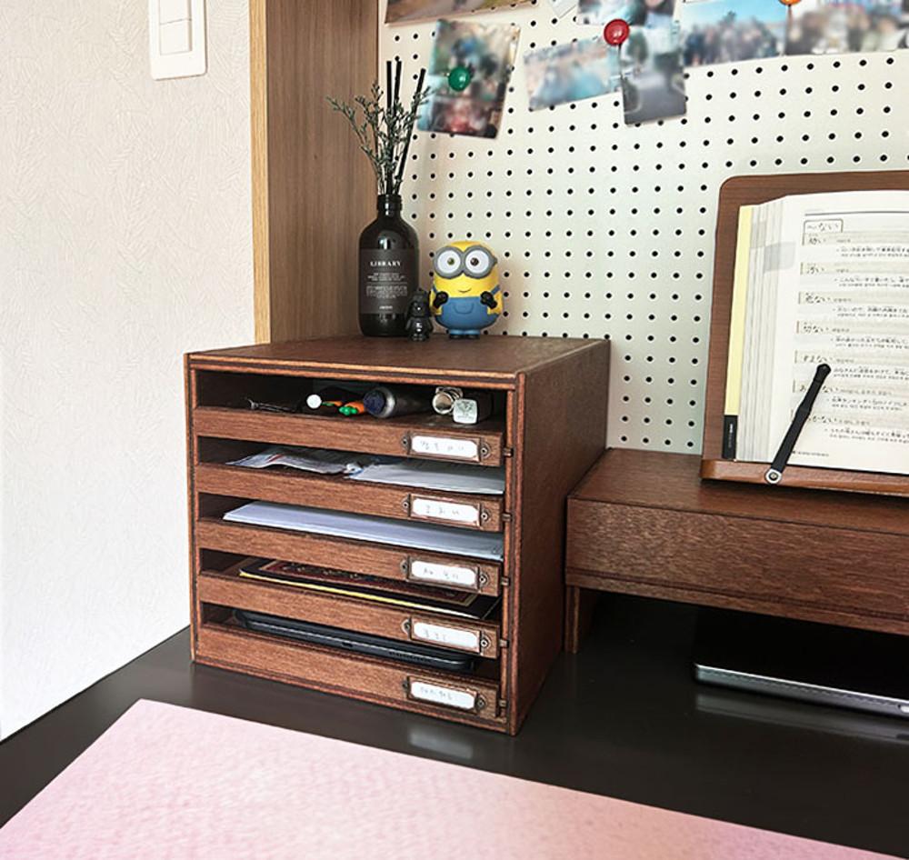 데스크테리어 엔틱서류함5단 / 앤틱소품