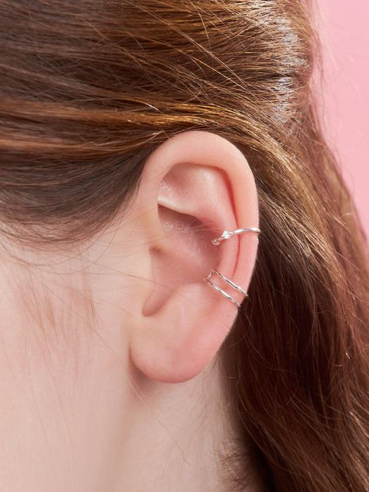 line pearl cubic earcuff set