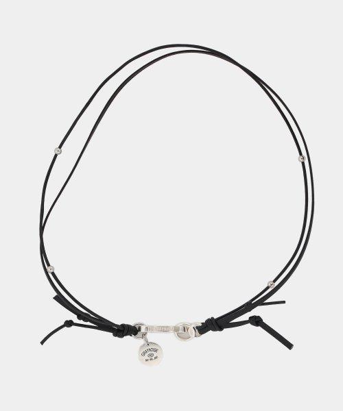 Leather link necklace (925 silver)