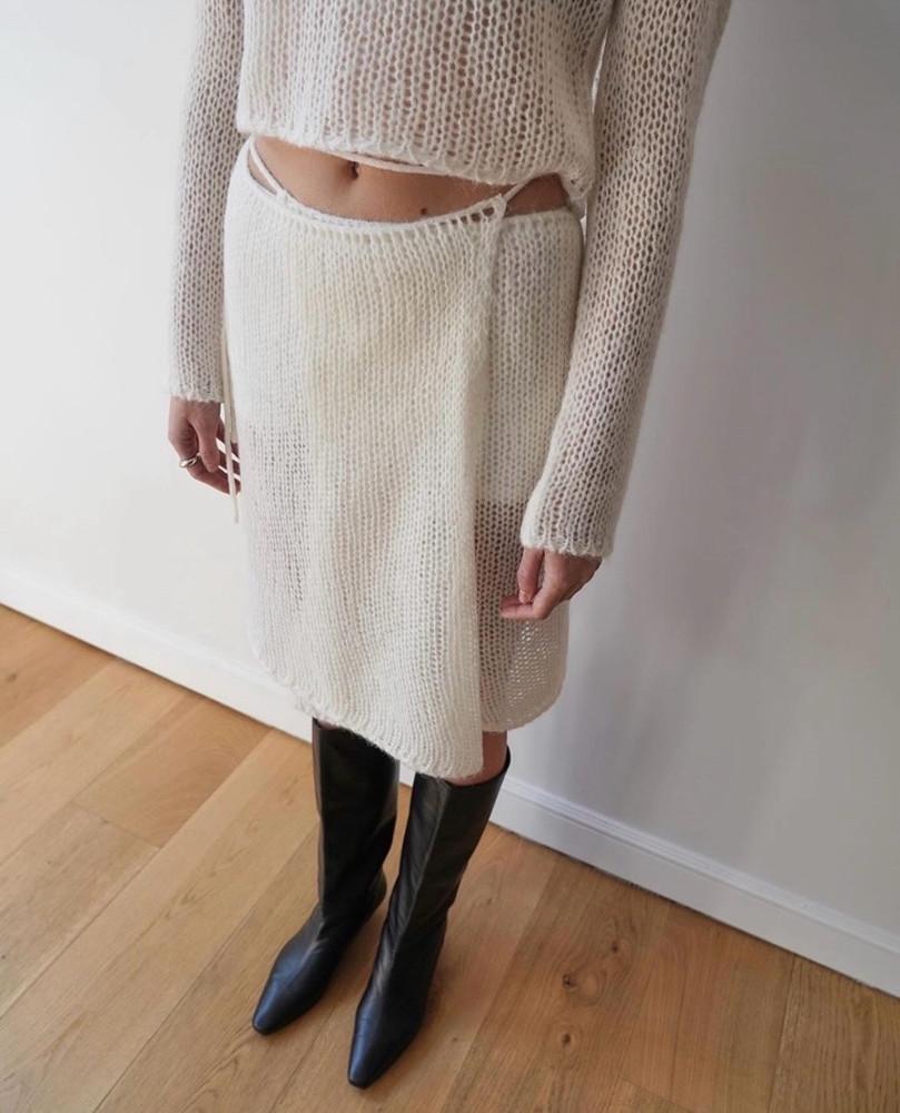 (베이지 당일) 런던플랏 모헤어 보트 스커트 (4 color)