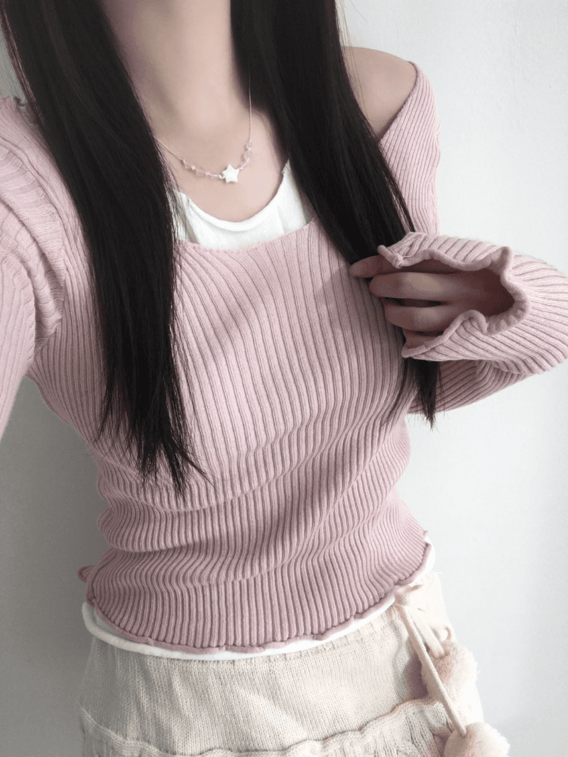 [당일배송] whipping cream knit (pink. beige)