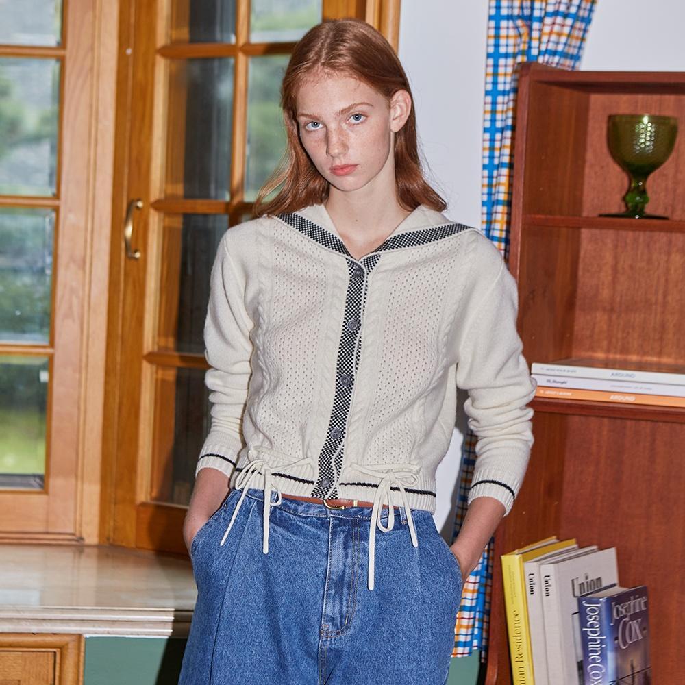 [LINE] Sailor Collar String Cardigan