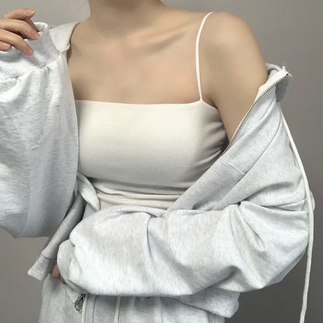 [당일출고/연예인핏💕]-셔링 끈 나시 [캡 내장] 6컬러 여성 이너 슬리브리스 민소매 면 탑 패드 슬림