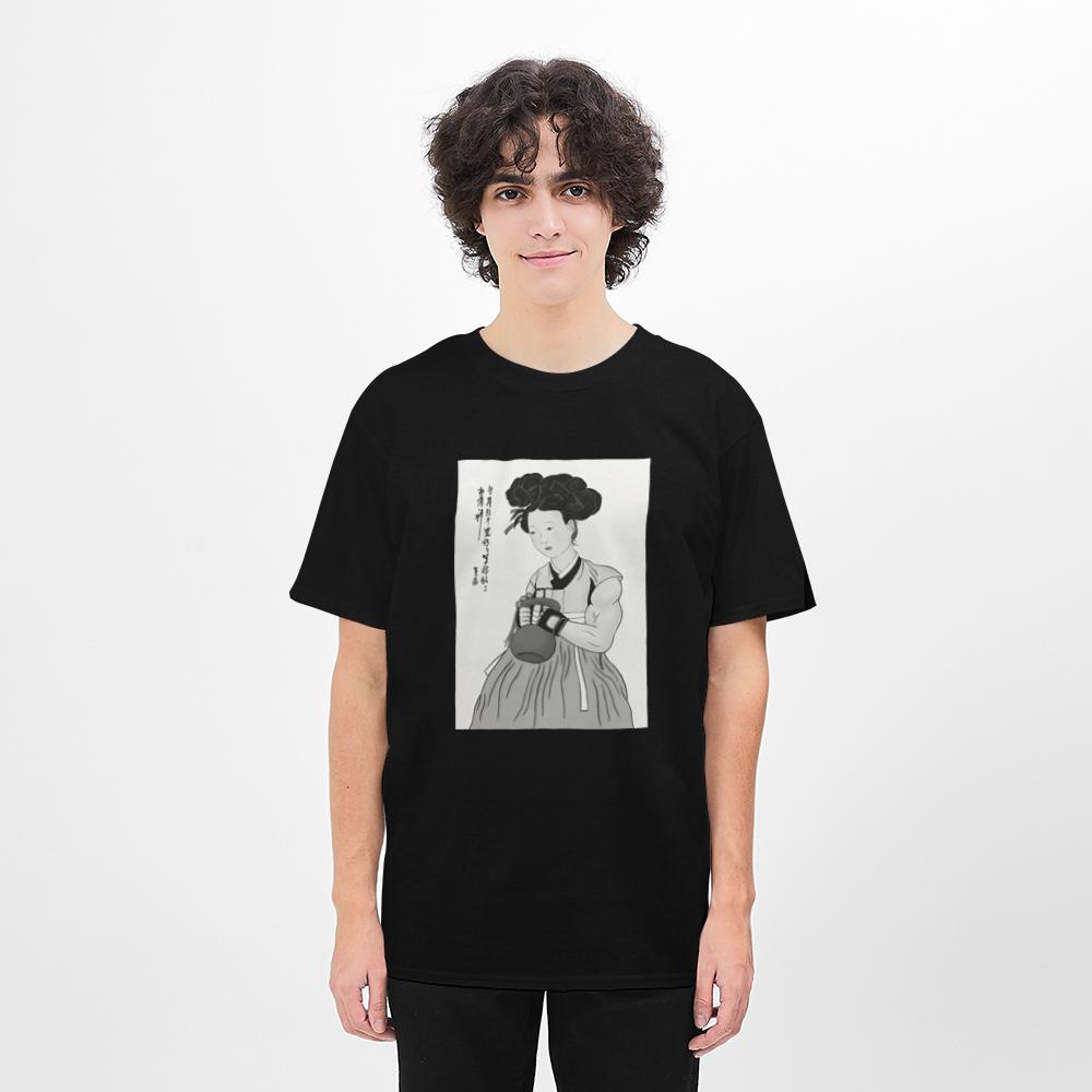 케틀벨을 든 미인도 라운드 반팔티