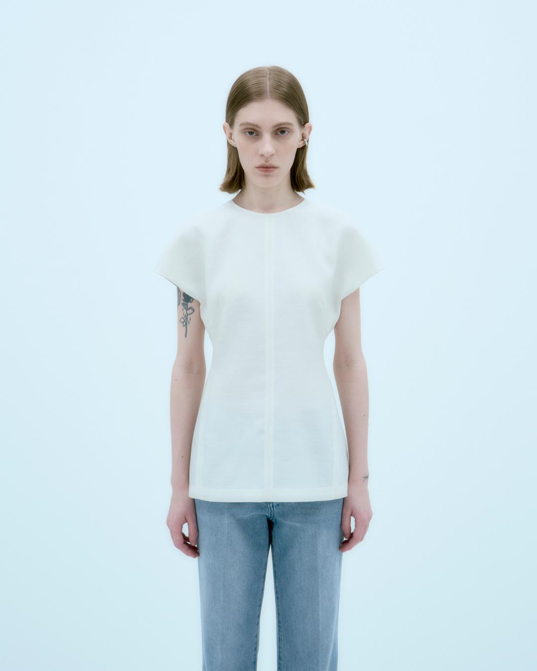 AIN silk blouse top Ivory