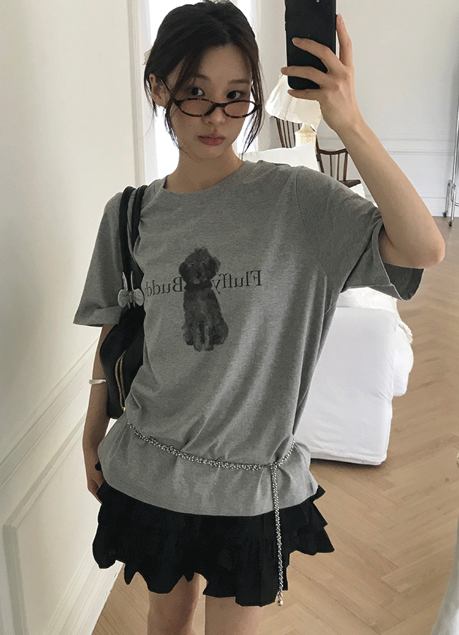 유이니 Puppy printed top (2color)