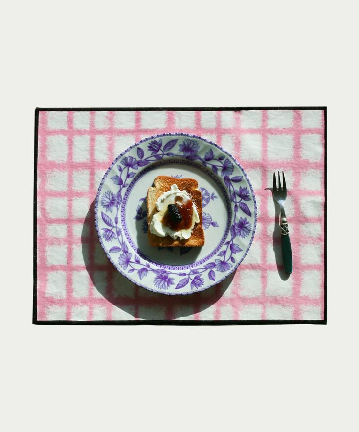 YAHN 깅엄 테이블매트 - 핑크