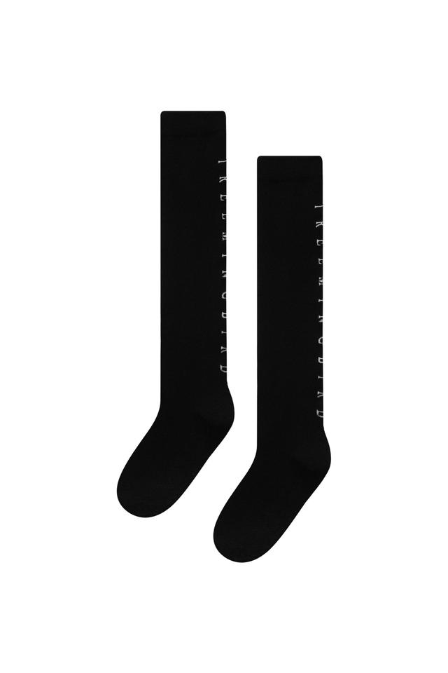 Logo Knee Socks [ Black ]