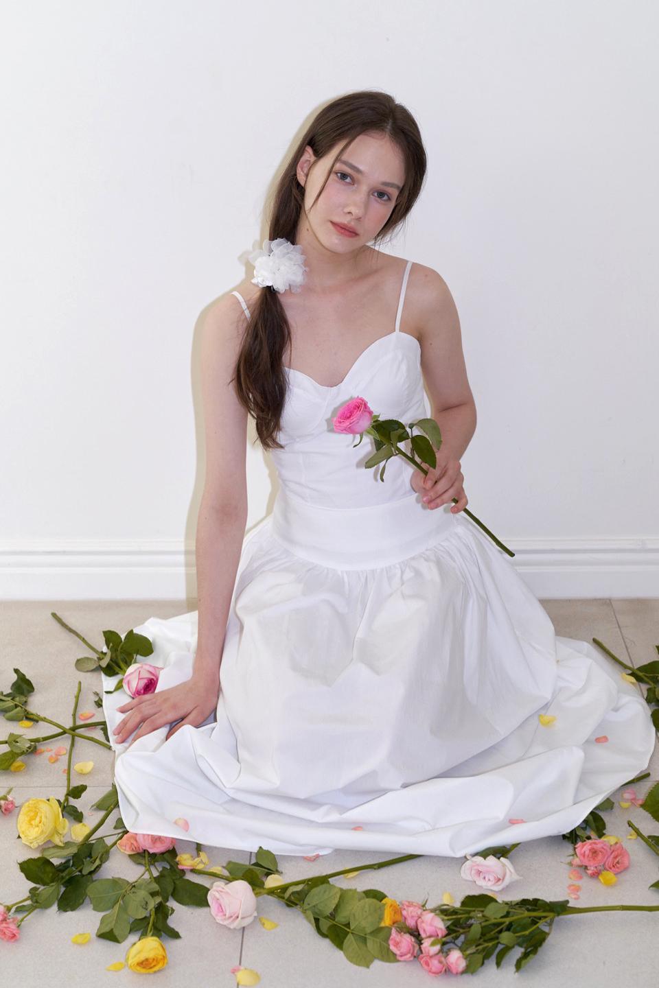 classic bustier blouse top - white