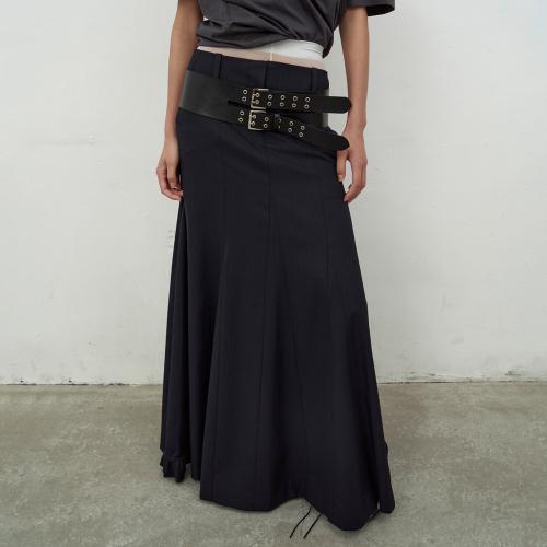 STRIPED LONG SKIRT (DARK NAVY)