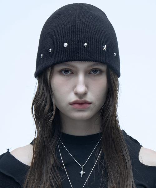 [5TH RESTOCK] EDDY STUD BEANIE_BLACK