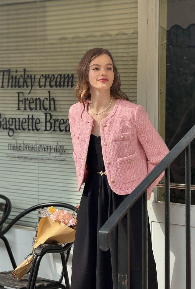 [수입원단] L'autre Feminine Pink Tweed Jacket