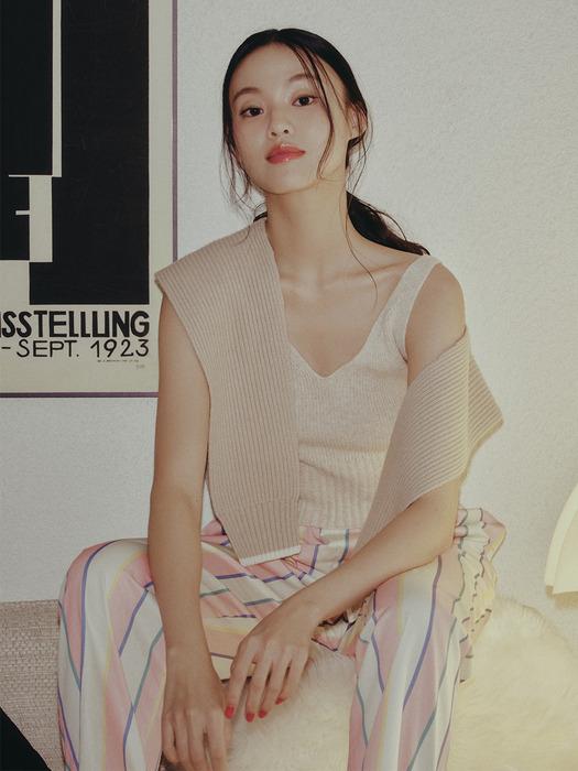 [Comfort] Ribbed Sleeveless Knit Top_2color