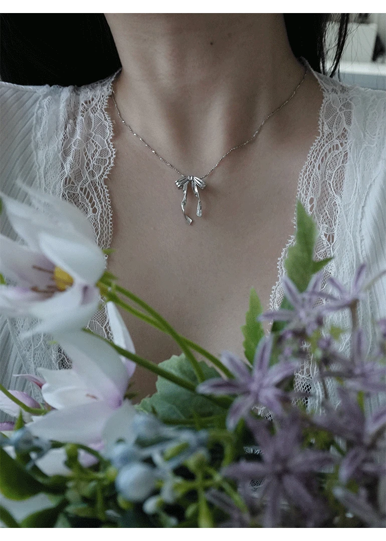 memory necklace | 리본 드롭 목걸이