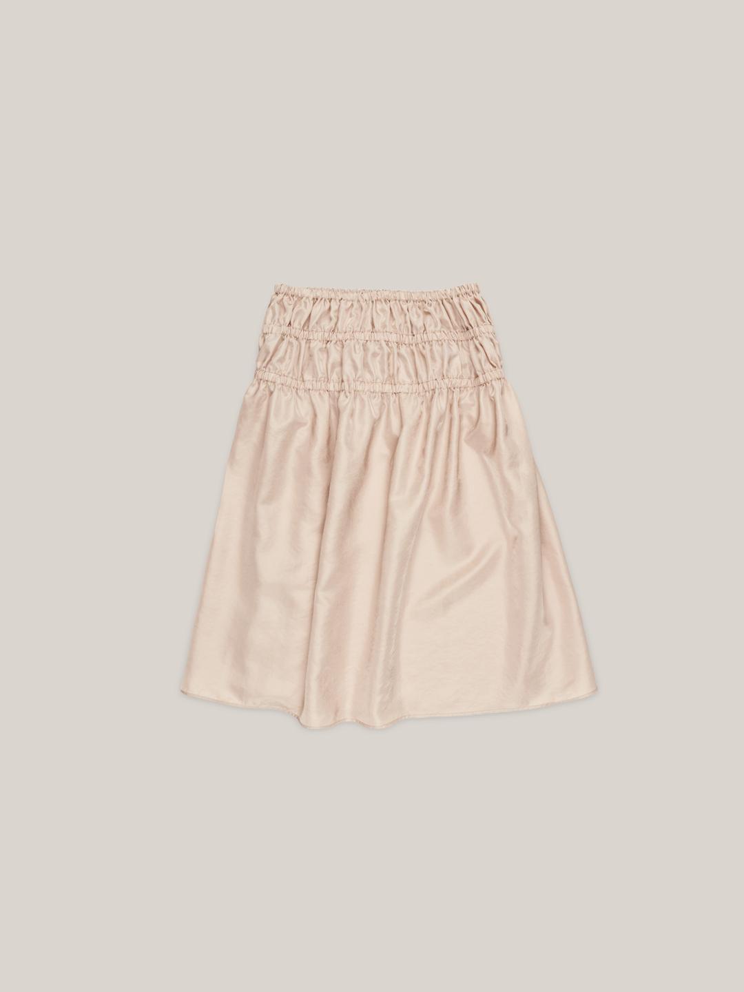 BANDING SHIRRING SKIRT  [ PEACH ]