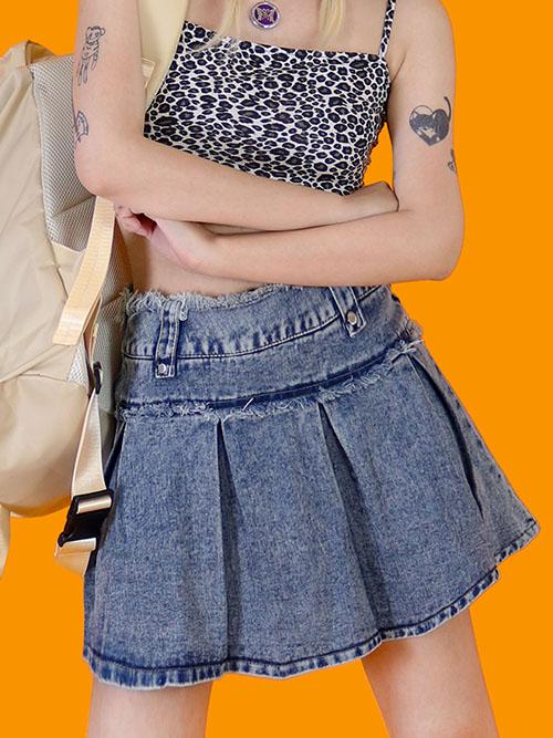 cloud denim mini skirt
