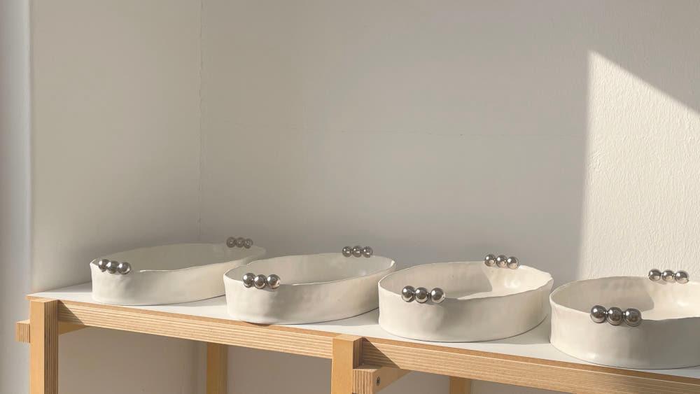 구슬 플래터 | 메인접시 트레이 메인그릇 핸드메이드 브런치접시