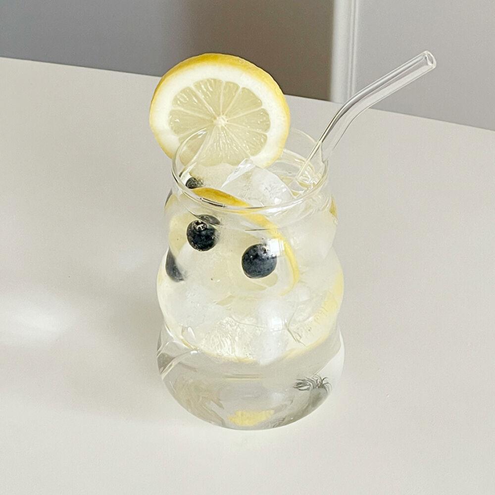 1+1 웨이브 내열유리컵 홈카페 예쁜 아이스 글라스잔 하이볼 500ml