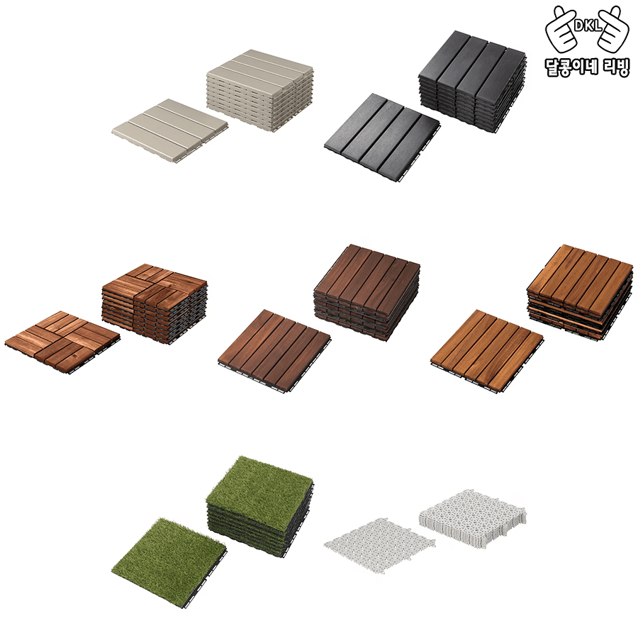 이케아 조립마루 낱개 룬넨 알타펜 야외 인조잔디 데크 타일 베란다 조립식 바닥재