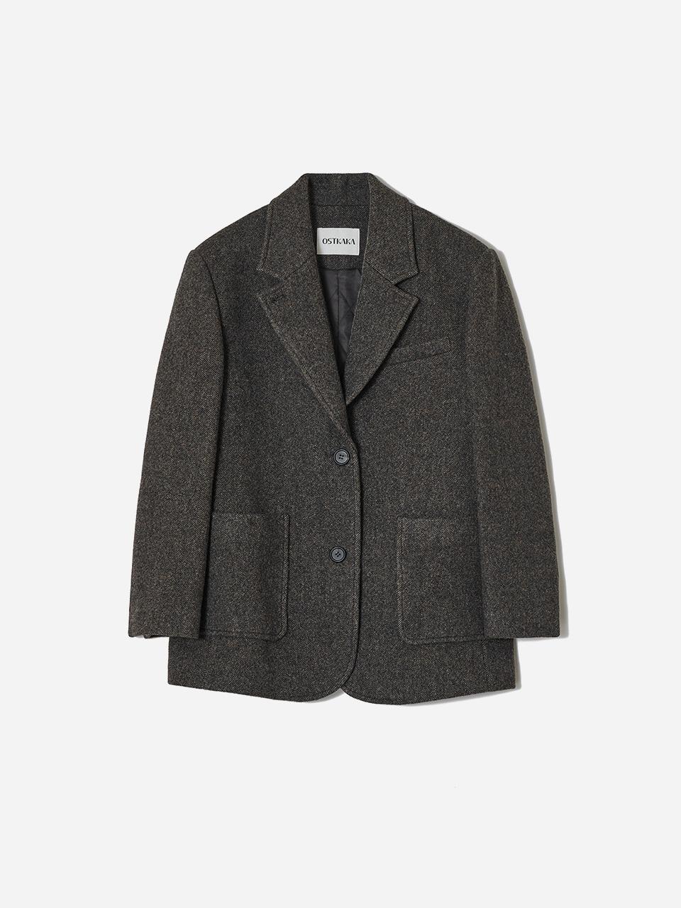 Twill Single Two Button Jacket Dark Brown
